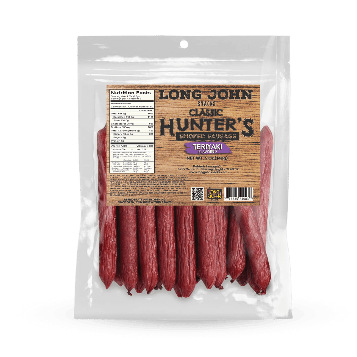 Teriyaki Classic Hunter's Smoked Sausage – Long John Snacks