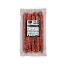 Load image into Gallery viewer, Garlic & Pepper Dried Salami Sticks- 1lb