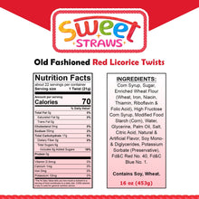 Load image into Gallery viewer, Sweet Straws Licorice Twists 16 oz. - Old Fashioned Red