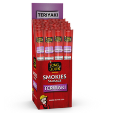 Load image into Gallery viewer, Long John Teriyaki smokies display case.