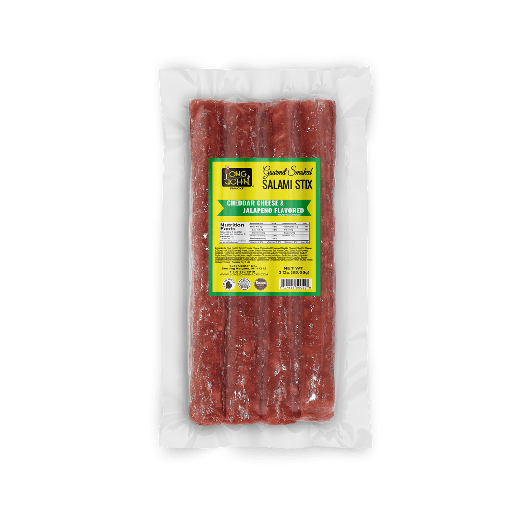 Jalapeno and Cheddar Dried Salami Sticks - 3.0 oz.