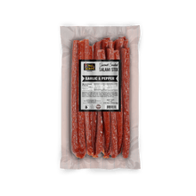 Load image into Gallery viewer, Garlic &amp; Pepper Dried Salami Sticks- 1lb
