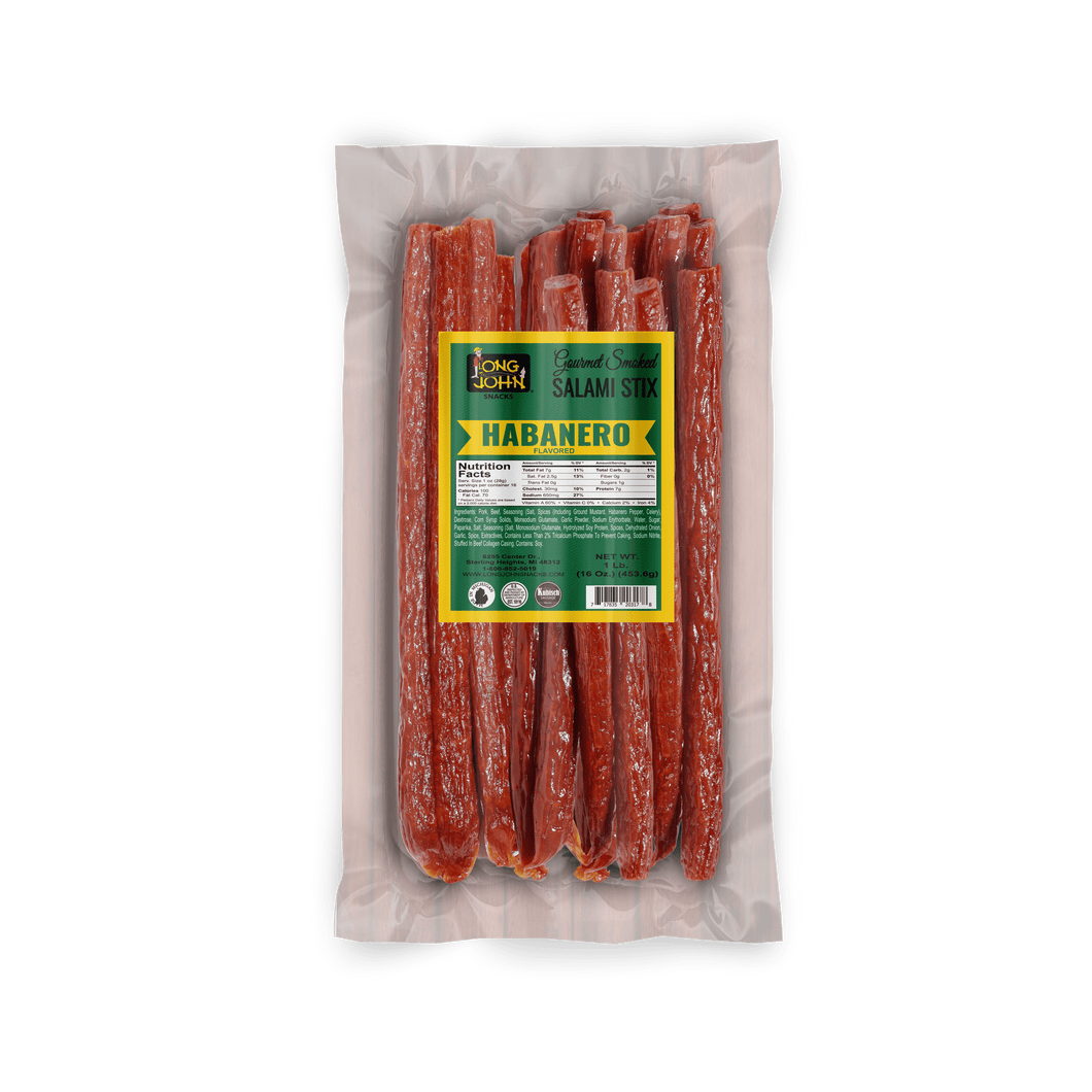 Habanero Dried Salami Sticks- 1lb