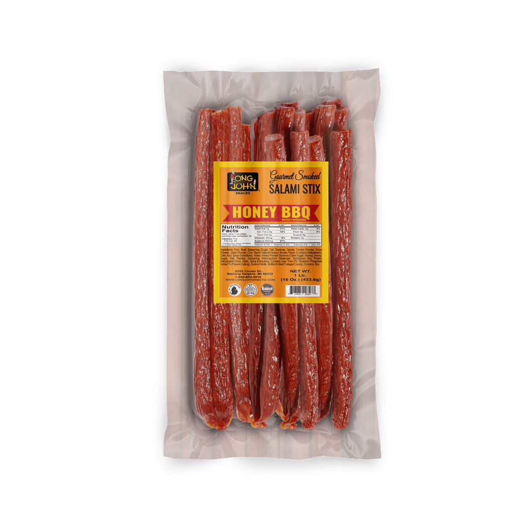 Honey BBQ Dried Salami Sticks- 1lb