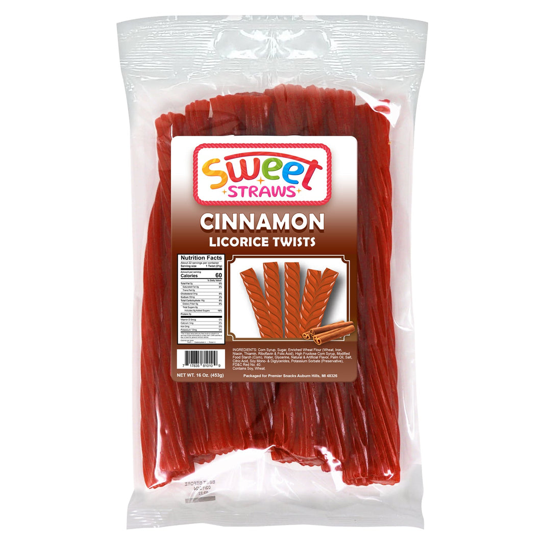 Sweet Straws Licorice Twists 16 oz. - Cinnamon