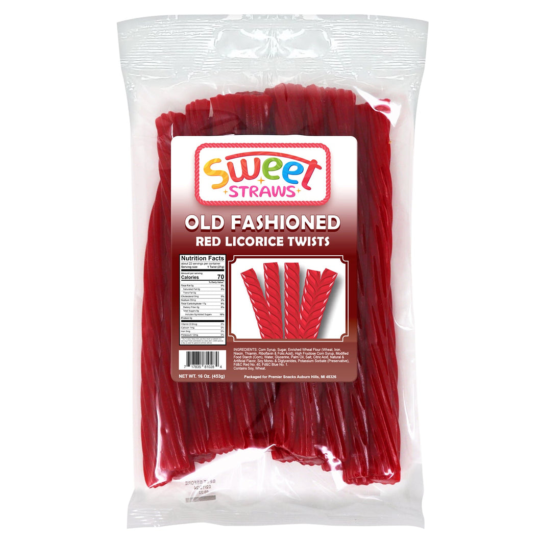 Sweet Straws Licorice Twists 16 oz. - Old Fashioned Red