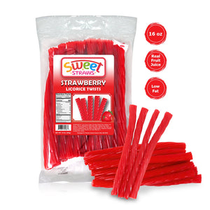 Sweet Straws Licorice Twists 16 oz. - Strawberry