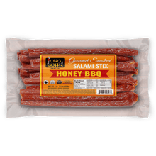 Load image into Gallery viewer, Long John Honey BBQ Salami Stix front of package.
