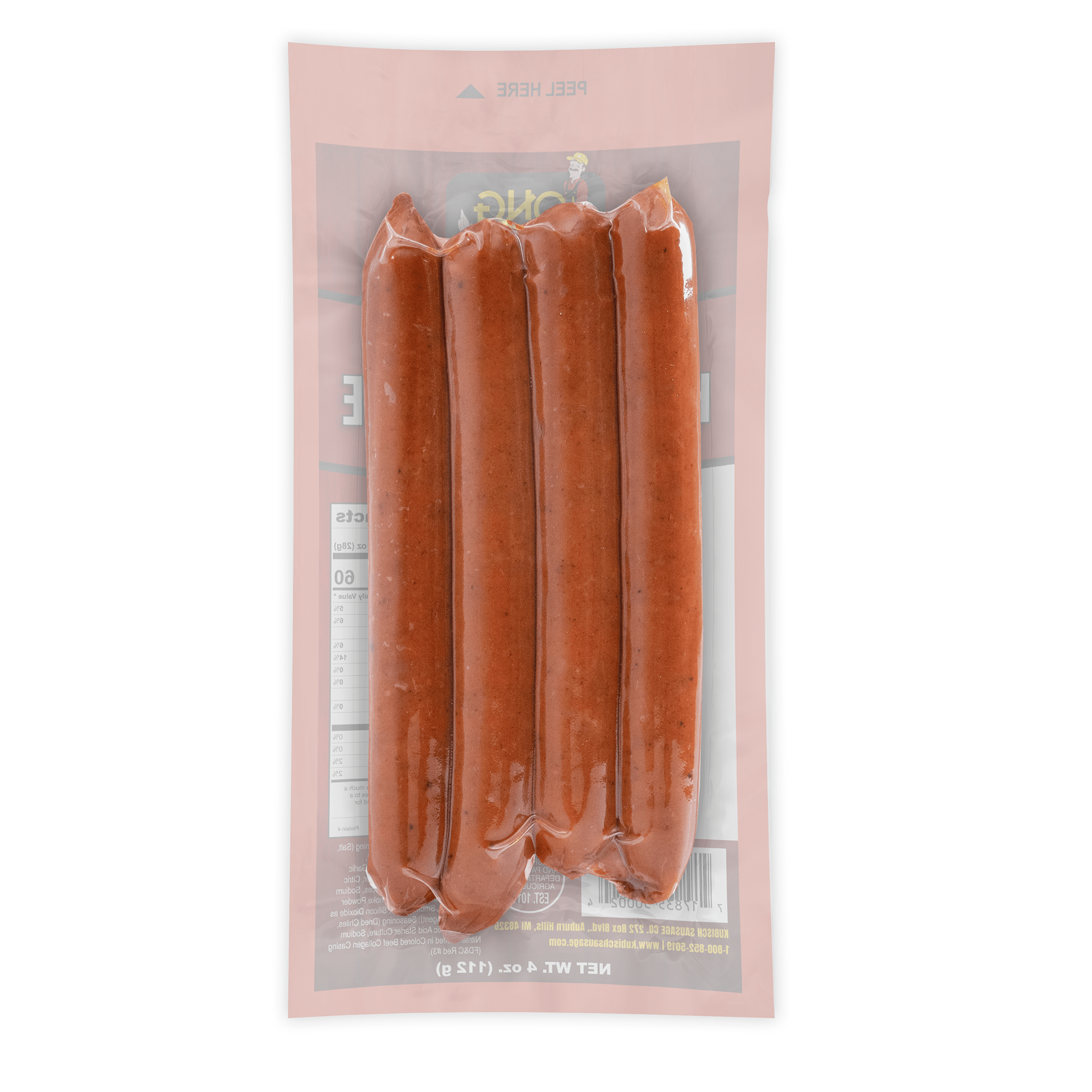 Load image into Gallery viewer, Long John Hot Hunter Sausage back of package.
