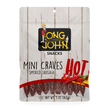 Load image into Gallery viewer, Long John Mini Craves Hot front of package.
