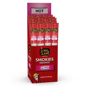 Long John Hot smokies display case.