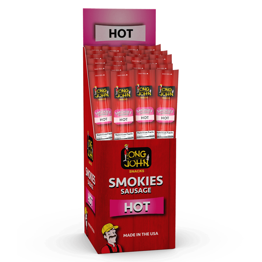 Long John Hot smokies display case.