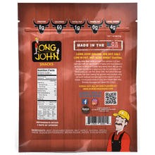 Load image into Gallery viewer, Long John Original Beef Jerky back of package. 
