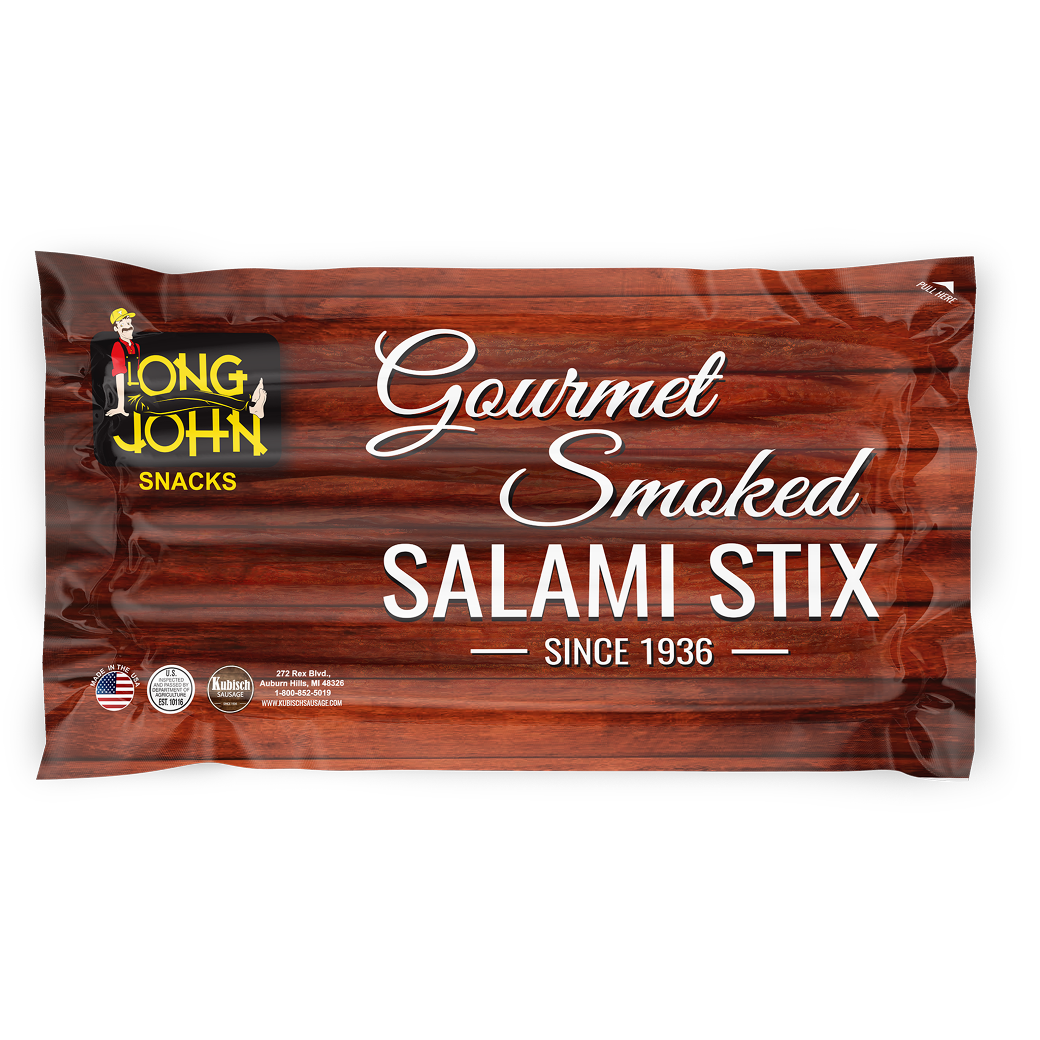 Load image into Gallery viewer, Long John Salami Stix with seasonings out of the package
