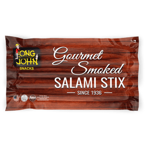 Long John Gourmet Salami Stix back of package.